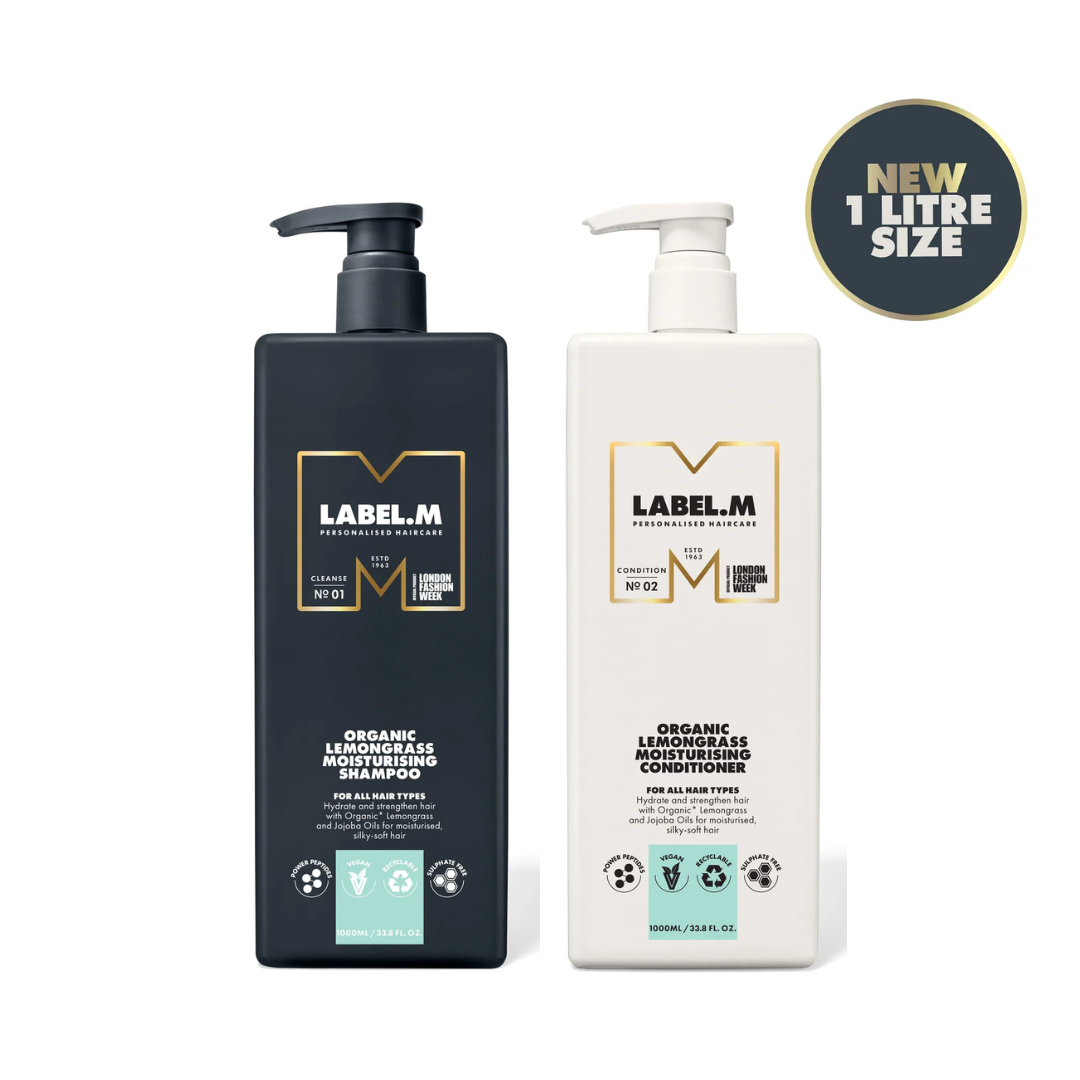 LABEL.M Organic Lemongrass Shampoo & Conditioner Moisturising Set 1000ml